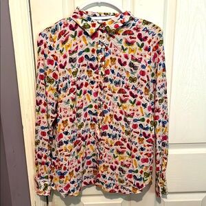 Anthropologie Colorful Butterfly Print Button-Up Shirt!